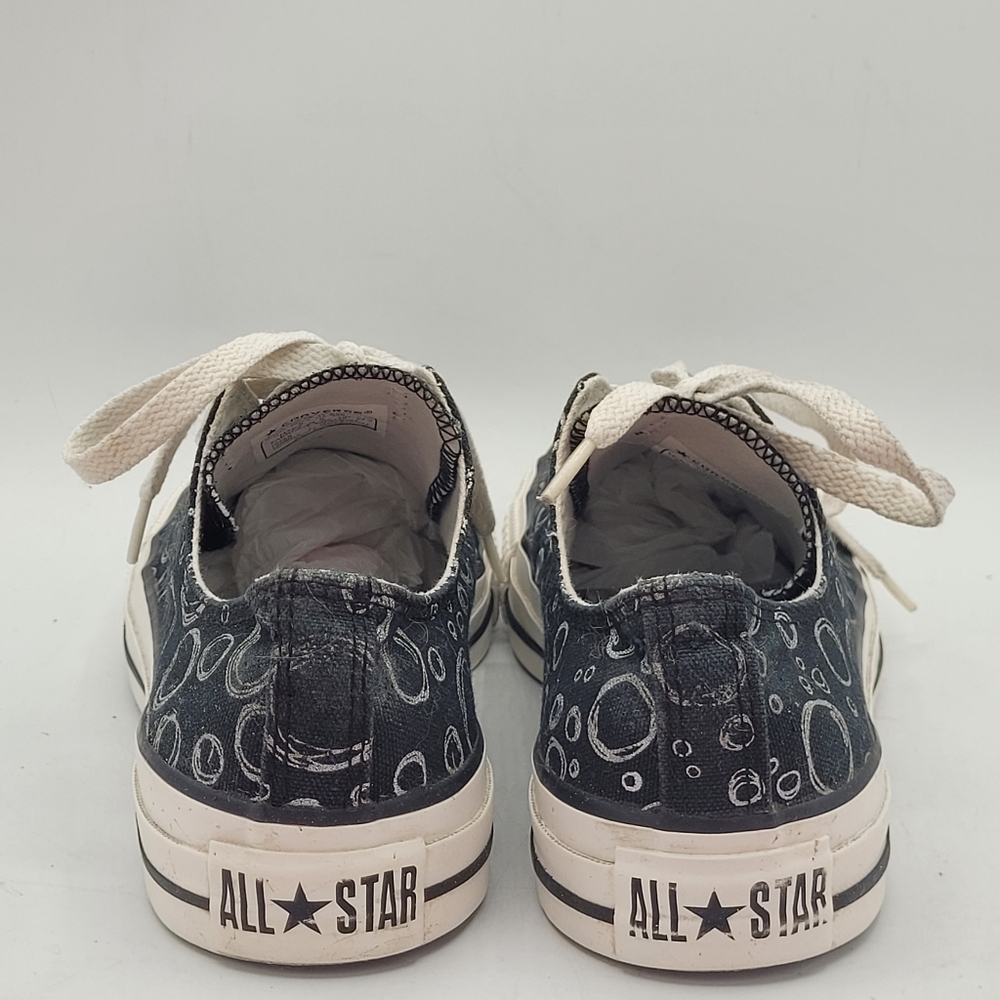 Converse Black With Silver Bubbles Skater Sneakers Size 8 - Picture 4 of 16